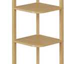 TUTOTAK Corner Shelf with LED Light, 6-Tier Corner Bookshelf for Small Space, Narrow Display Corner Shelf Stand with Storage Rack, for Living Room, Bedroom, Natural BS08BN006L