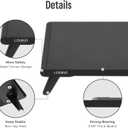 loukin Monitor Stand Riser for Desk, 22.4" x 8.3" Larger Computer Stand for Laptop, PC, Printer, Sturdy Desktop Computer Shelf with Non-Skid Rubber, Home Office (Black)