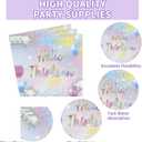 96Pcs 13th Birthday Decorations Iridescent 13th Party Plates and Napkins Disposable 350GSM Official Teen Birthday Tableware Set for Teen Girls Happy 13 Year Old Party Supplies, Serves 24