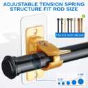 No Drill Curtain Rod Brackets, (10-Pack) Gold Self Adhesive Curtain Rod Holders Nail-Free No-Screw, Adjustable Hangers Hooks for Curtain Rods up to 1.18" Dia