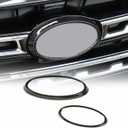 Car Front Rear Logo Decoration Cover Ring Trim, Compatible for Subaru Outback 2021 2022 2023 2024 2025, Hood Emblem Ring Accessories, Made of ABS (Carbon Fiber Pattern)