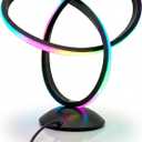 RGB Bedside Lamp with Remote,13 Color Changing Spiral Table Lamp, Dimmable LED Night Light with 3 Warm White Levels for Bedroom, Living Room,Nightstand,Black