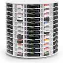Krafetto Rotating Ink Pad Storage Organizer Rack, 72 Grids for Slim 2-3/4"x4" Ink Pads, 72 Grids for Mini Cube Caddy Ink Pads, Craft Stamp Pad Holder for Desktop