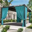 Gazebo Universal Replacement Privacy Curtain,12'20' Gazebo Outdoor Waterproof Curtains, 4-Panels Sidewall Curtains with Double Zipper for Patio Canopy, Garden and Backyard (Curtain Only) (Lake Blue)