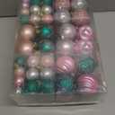 100pcs Pink & Green Christmas Balls Ornaments Set, Shatterproof Plastic Christmas Tree Decorations Elegant Multicolor Hanging Ornaments Bulk Indoor Decorations for Holiday Wedding Party (Pink&Green)
