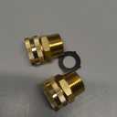 Joywayus Brass Swivel Pipe Fitting 3/4" GHT Female x 3/4" NPT Male Thread Garden Hose Threaded to Pipe Threaded Adapter (Pack of 2)