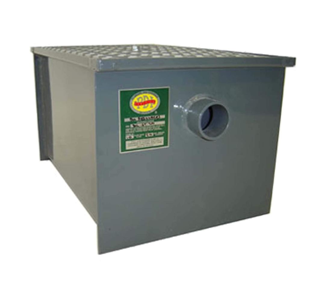 John Boos GT-8 Carbon Steel Grease Interceptor, 14.2" Long by 11.2" Tall by 10.5" Wide, 8 lbs Grease Capacity, 1 Count
