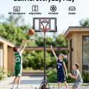 IGL Portable Basketball Hoop for Backyard, Driveway | 3-10ft Adjustable Height for Kids Teens & Adults | 40" Polycarbonate Backboard, Fillable Base for Stability & Easy Mobility on Wheels