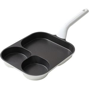 Egg Frying Pan 3-In-1 Pancake Omelette Pan Titanium Nonstick Grill Pan Breakfast Skillet with Ergonomic Handle Suitable for Gas Stove & Induction Cookware 3-Cup (One Size)