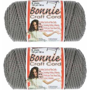 2 Pack Bonnie Macram Cord - 6mm - 100 Yard Lengths (Smokey Gray)