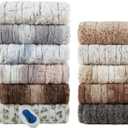 Beautyrest Zuri Reversible Faux Fur to Mink Electric Blanket,Auto Shut Off, Virtually Zero EMF, Multi Heat Setting,UL Certified, Machine Washable, Snow Leopard Throw 50" x 70",100% Microfiber