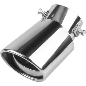 Stainless Steel Car Exhaust Tip, 2.5" to 3.3" Universal Car Exhaust Pipe Modification Tail Throat Tail Pipe, Steel Exhaust Tips Chrome-Plated Finish Tailpipe (Silver/B Style)