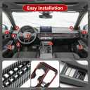 Center Console Moulding Trim for 2022-2026 Honda Civic 11th Gen with Steering Wheel Cover Air Outlet Trim Inner Door Bowl Cover Window Switch Panel Trim (Carbon Fiber Style)