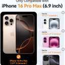 CANSHN Clear Magnetic Compatible with iPhone 16 Pro Max Case [Compatible with Magsafe] [Not Yellowing] Slim Thin Shockproof Protective Bumper Phone Case Cover 6.9 Inch - Clear