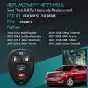 Key Fob Shell for 2007-2014 Chevy Suburban/Cadillac Escalade SRX, for 2007-2017 Tahoe Traverse, for 2007-2017 GMC Acadia Yukon/ Buick Enclave, OUC60270, OUC60221