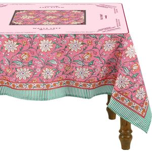 Mahjong Tablecloth 55" x 55" Polyester Square Instructional Design with Rules for Family Game Night Party Favor Supplies(Candy Pink)