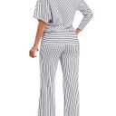 FairyLove Two Piece Sets for Women Lounge Sets Cowl Neck Tops Wide Leg Crop Pants Vacation Travel Outfits Black (XL)