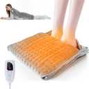 Electric Foot Warmer for Feet: Double Sided Heated Feet Warmers for Bed Office Desk Olycism Heating for Foot Heating Pad Six Adjustable Four Timed Options Machine Washable Birthday Christmas Gift