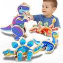 2 Pack Dinosaur Toys for 3 4 5+ Year Old Boys, Dinosaur Building Blocks Set Kids STEM Take Apart Toys Educational Learning Toys Ideal Party Favors Christmas Birthday Gifts for 38 Years Old Kids Boys Girls