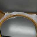 sawsile Round Wood Mirror 24" Natural Circle Wooden Nursery Farmhouse Rustic Decorative Large Wall Mirror for Bathroom,Living Room, Fireplace,Hallway (Matte Nature)