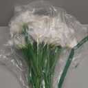 Hanaive 100 Pcs Fake White Calla Lily Flower for Wedding 13.4" Real Lifelike Artificial Calla Lily Bouquet Faux Flower for Home Kitchen Bride Shower Party Decorations(White)