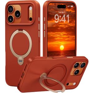 CASEKOO Twilight Orange Designed for iPhone 17 Pro Max Case with Spin Magnetic Stand [16FT Military Protection] [Non-Slip Edge] [Fit for MagSafe] Shockproof for iPhone 17 ProMax Case with Stand 6.9''