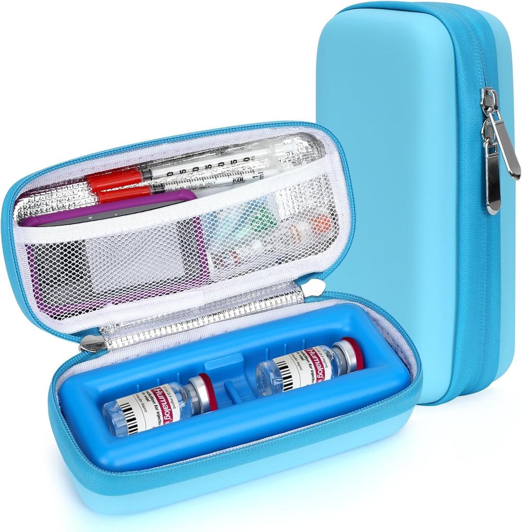 YOUSHARES Insulin Vial Cooler Travel Case - TSA Approved Diabetes Carrying Bag Keep Medicine Cool, Diabetic Medication Organizer Small Bottle Protector, Refrigerated Pack with Protective Ice Brick