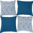 HPUK Decorative Throw Pillow Covers Set of 4 Couch Pillows Linen Cushion Cover for Couch Sofa Living Room, 18"x18" inches, Navy Blue