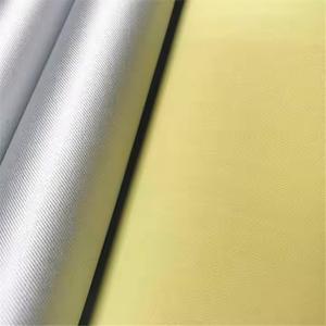 Flame Resistant Aramid Silver Coated Fabric 315GSM para Aramid 1500D Temperature Resistant Cut Resistant Fire Retardant (Silver Coated, 12 x 57)