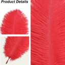 THARAHT Ostrich Feathers 90pcs Large Natural Bulk for Vase Crafts Wedding Party Centerpieces Christmas Tree Decoration Feathers,Red