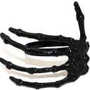 2 x Skeleton Claw Napkin Ring Set - 4pcs Black Modern Napkin Rings with Rhinestones for Wedding Banquet & Halloween Party