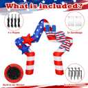 8ft 4th of July Inflatable Arch 250th Anniversary Outdoor Decoration Patriotic Independence Day Blow up USA Red White and Blue Star Arch with LED Light for Memorial Day Party Yard Decor