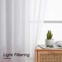 3 x Simplebrand Sheer White Curtains 96 Inches Long, Light Filtering Rod Pocket Solid Color Window Sheer Curtain Panels, Elegant Curtains & Drapes for Living Room, Bedroom 2 Panels (White, 42" W x 96" L)