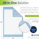 HALYARD Premium Disposable Underpads, 30 x 36 Inches Chux Pads - Blue, Pack of 10 - Incontinence Bed Pads for Adults with Airlaid Core for Moisture and Odor Control
