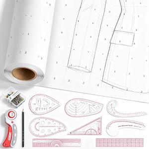 YooNotee Sewing Pattern Paper Set, 45 Inch x 15 Yard, Number, Translucent