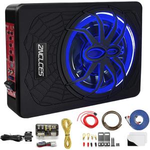 2025 Upgraded 10" 1200W Slim Under Seat Powered Car Subwoofer with Colorful LED Ambient Lights, Car/Truck Audio Sub Built in Amplifier Outstanding Heat Dissipation, Powerful Bass for Passion Driving 2025 Upgraded 10" 1200W Slim Under Seat Powered Car Subwoofer with Colorful LED Ambient Lights, Car/Truck Audio Sub Built in Amplifier Outstanding Heat Dissipation, Powerful Bass for Passion Driving