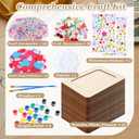 Picture Frame Painting Craft Kit,24 Pack Unfinished Wooden Picture Frames 4 x 6 Inch with Pearl Resin Diamond and Foam Stickers for DIY Paint and Decorate Craft Birthday Wedding Gifts