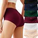 Cotton Underwear for Women Seamless Full Coverage High Waisted Briefs No Show Breathable Comfortable Panties 6 Pack