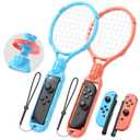 [ / ]Tennis Rackets for Nintendo Switch 2 Joy-Con(2025), MENEEA 2 Pack Game Accessories for Mario Tennis Aces,Handle Grip Holder for Switch 2/Switch 1 Controller Suport Other Tennis Game for NS2 (Blue/Orange)