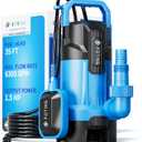 FOTING 1.5HP Sump Pump, 6300GPH High Flow Clean&Dirty Submersible Water Pump, Thermoplastic Electric Portable Utility Pump for Pool Draining Hot Tub Garden Basement