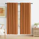 KEQIAOSUOCAI Brown Linen Textured Blackout Curtains 120 Inches Long for Living Room, Light Blocking Canvas Look Curtain Drapes Chocolate Brown 50 by 120 Inch Length 2 Panels Back Tab Rod Pocket 
