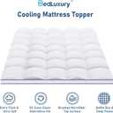 Bedluxury Queen Mattress Topper Extra Thick Pillowtop Mattress Pad Cover Cooling and Plush with 8-21 Inch Deep Pocket 3D Snow Down Alternative Fill