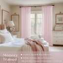 Light Pink Linen Pinch Pleat Curtains 84 Inch Length 2 Panels for Girls Bedroom Nursery Soft Thick Linen Window Drapes Semi Sheer Light Filtering Pleated for Kids Living Room Blush Dusty Pink Decor