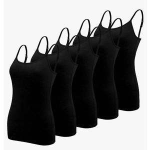BQTQ 5 Pcs Women's Camisole Tank Top Undershirt Spaghetti Strap Basic Camisoles. M