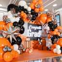 ALL-IN-1 Orange Black White Balloons Arch Kit with BONUS Starburst Balloons  Small & Large White Orange Black Balloons  Party Decorations for Graduation, Birthday Bengals, Halloween, Harley Davidson