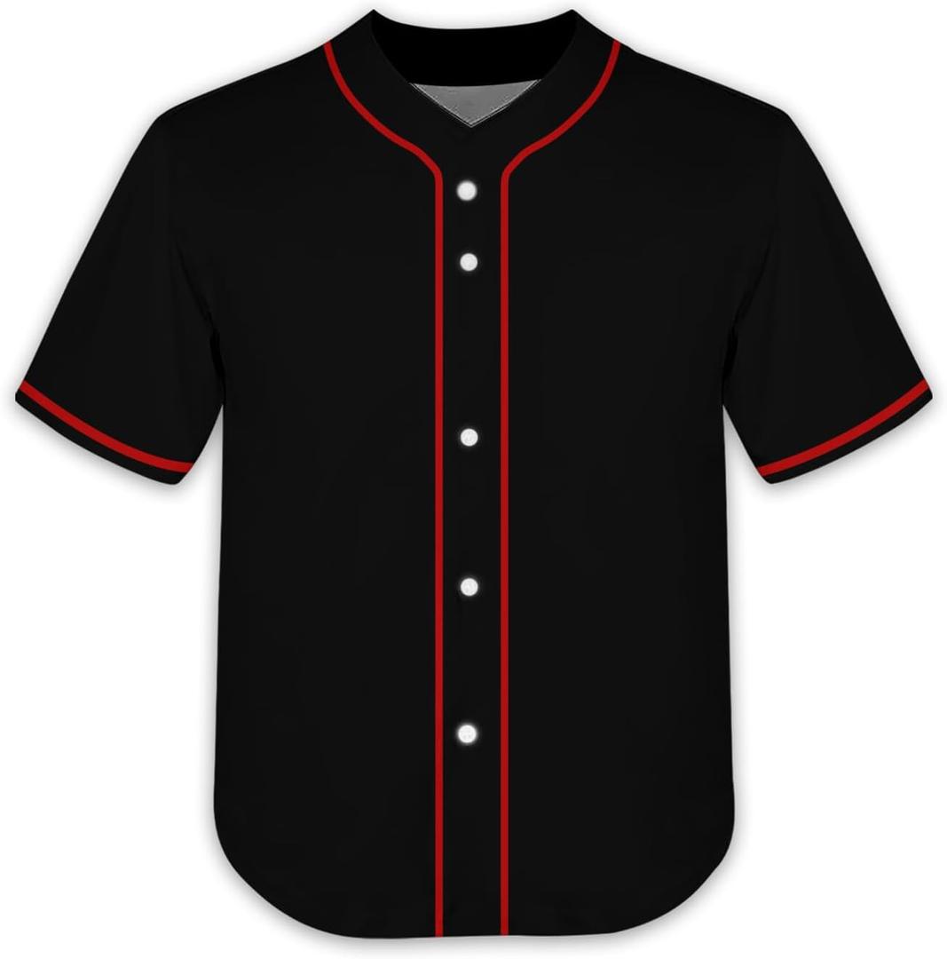 Kids Baseball Jersey Jersey for Boys Girls Plain Practice Shirt Youth Sports Button Down Shirts 3-20Y (Blue, M)