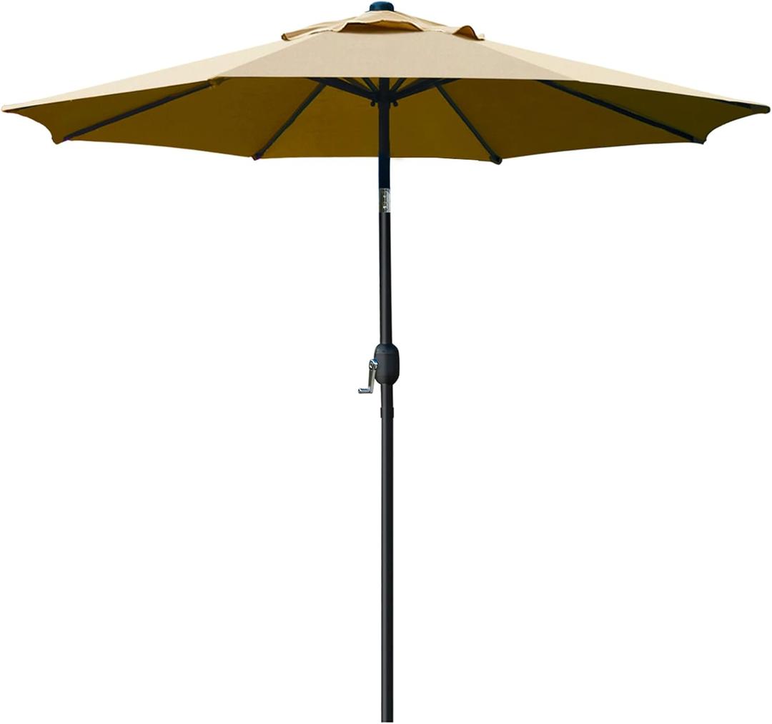 Sunnyglade 9' Patio Umbrella Outdoor Table Umbrella with 8 Sturdy Ribs (Tan), 9 feet diameter, 97.92 inches height