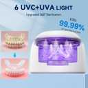 Ultrasonic Retainer Cleaner Machine - 453kHz Frequency,with Digital Timer, Auto Lift Tray,UVC+UVA Lamp,IPX6 & SUS304 Tank,Dental Clean Pod for Denture,Aligner,Mouth Guard,Toothbrush