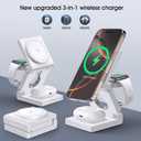 3 in 1 Wireless Charging Station for Apple Multple Devices - Foldable Magnetic Wireless Charger Dock -Travel 18W Charging Pad for iPhone 17 16 15 14 13 12 Pro/Pro Max/Plus/Watch & Airpods All Series (White)