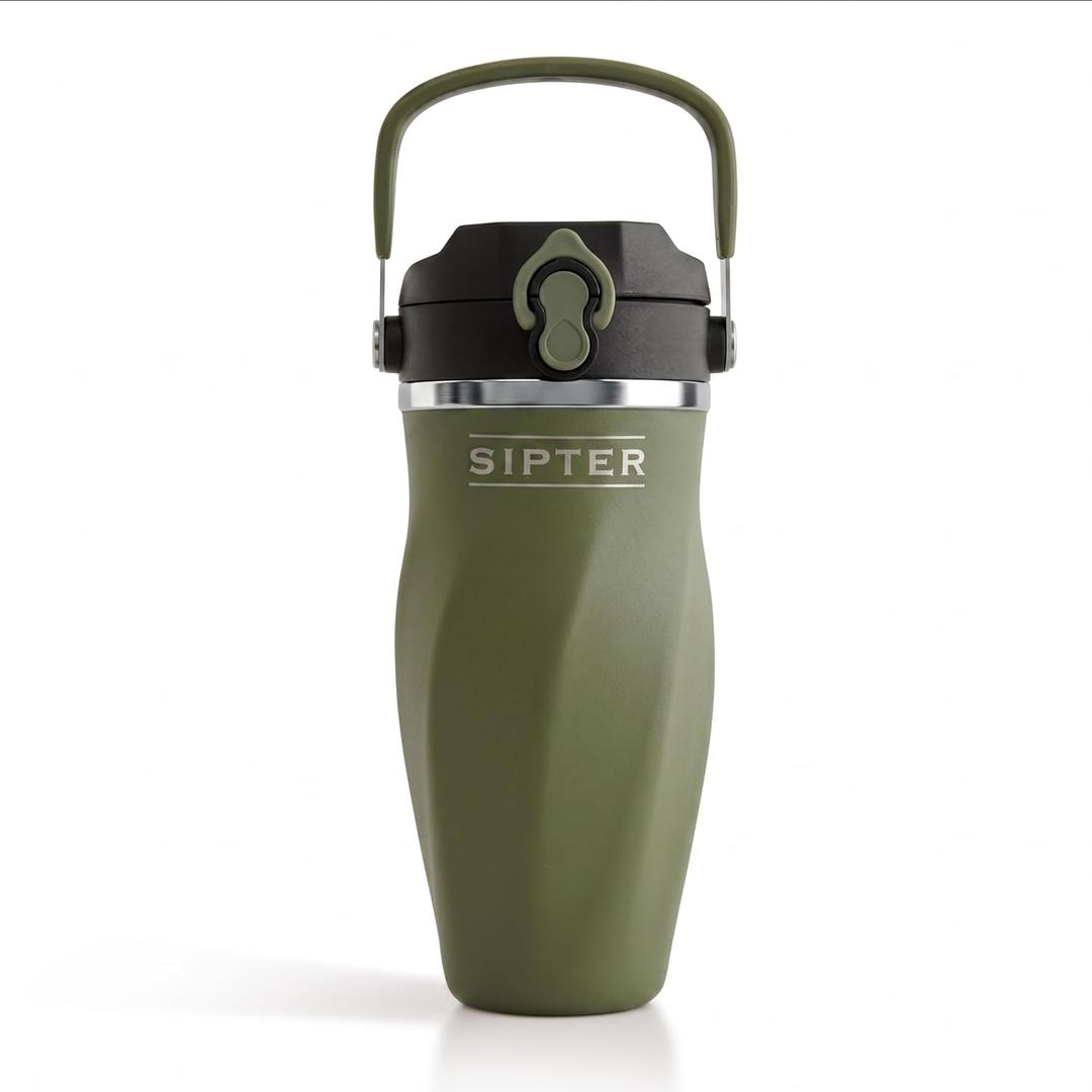 Sipter Best Shaker Bottle for Protein Mixes – Double Wall Stainless Steel, For Shakes, Water, Smoothies, Cocktails Leak-Proof, 26oz, Copper-Insulated Blender Cup, BPA-Free No Mixing Tools (iron sage)
